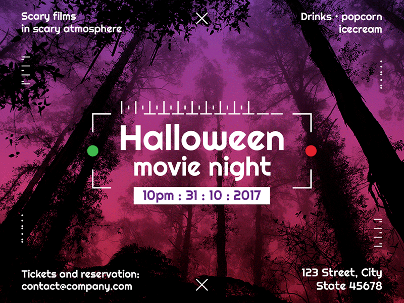 Halloween Movie | Modern and Creative Templates Suite banner editable flyer halloween poster print promo social media