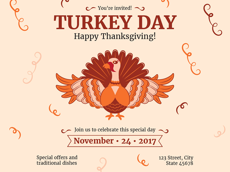 Turkey Day | Modern and Creative Templates Suite banner editable flyer poster print promo social media thanksgiving