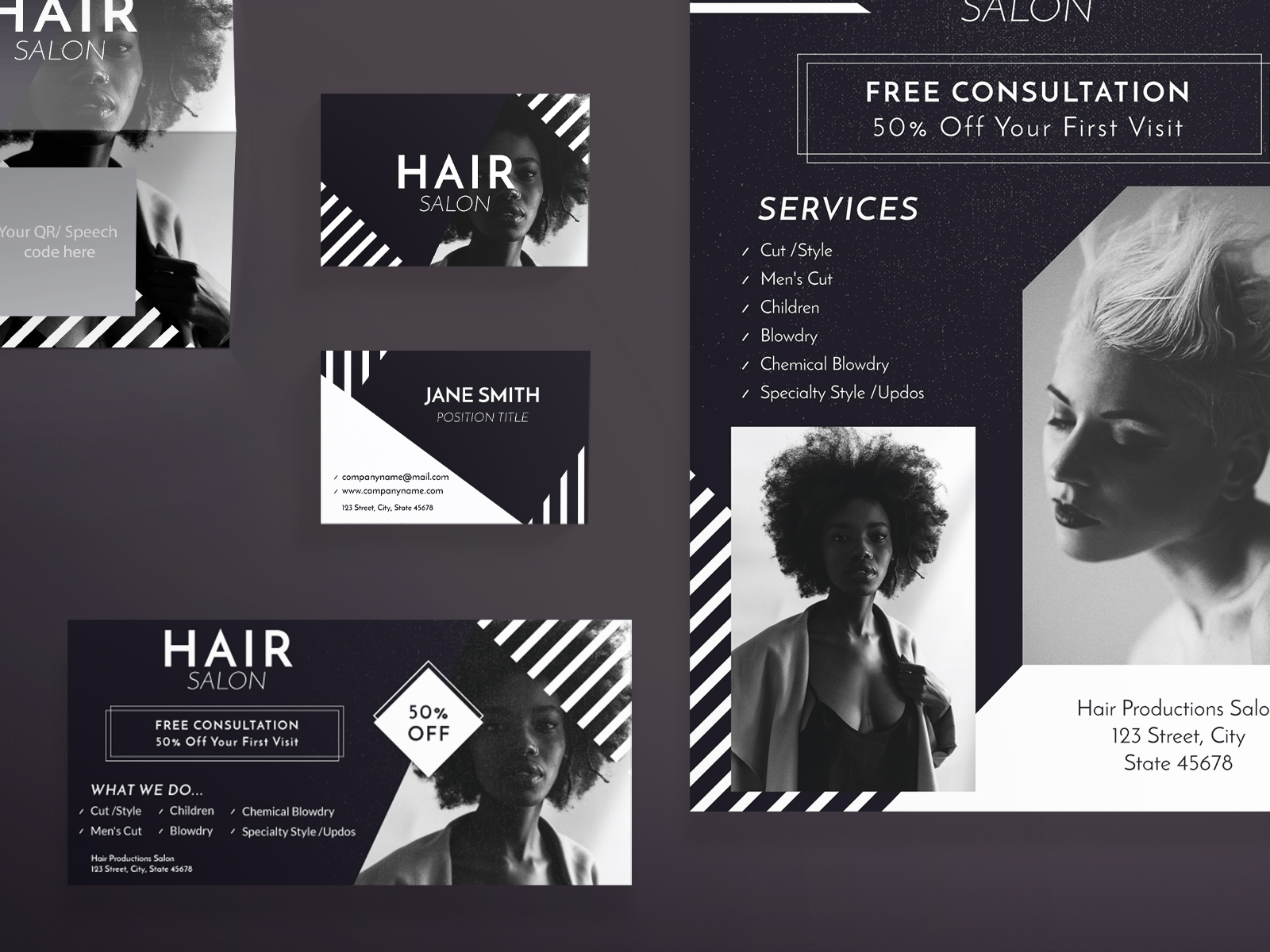 Hair Salon | Modern and Creative Templates Suite by Amber Graphics on ...