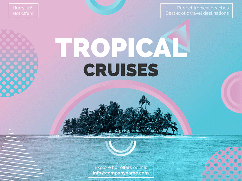 Tropical Cruises | Modern and Creative Templates Suite banner editable flyer poster print promo social media travel