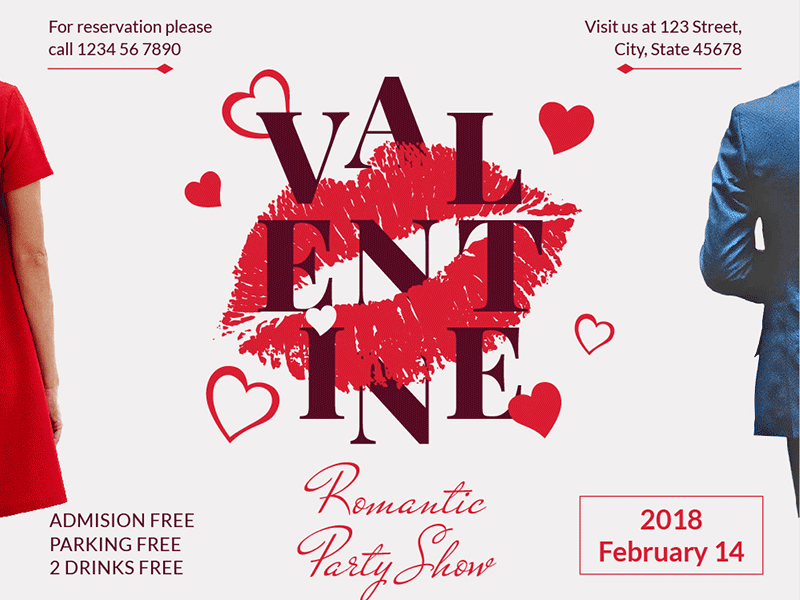 Valentine's Day Party | Modern and Creative Templates Suite banner editable flyer poster print promo social media