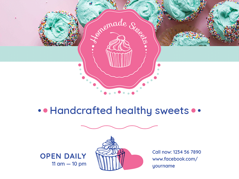 Homemade Sweets | Modern and Creative Templates Suite banner editable flyer poster print promo social media