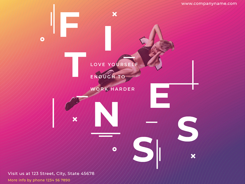 Fitness Training Gym | Modern and Creative Templates Suite banner editable flyer poster print promo social media