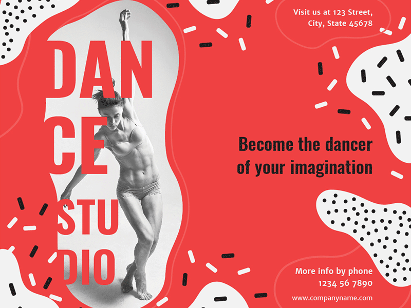 Dance Studio | Modern and Creative Templates Suite banner editable flyer poster print promo social media