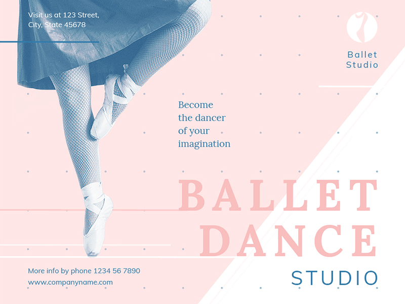 Ballet Dance Studio | Modern and Creative Templates Suite banner editable flyer poster print promo social media