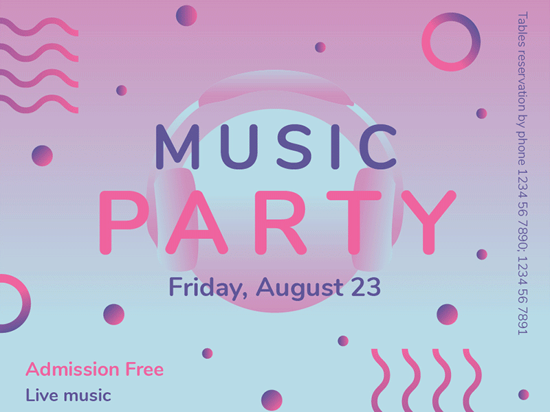 Pink Music Party | Modern and Creative Templates Suite banner editable flyer poster print promo social media