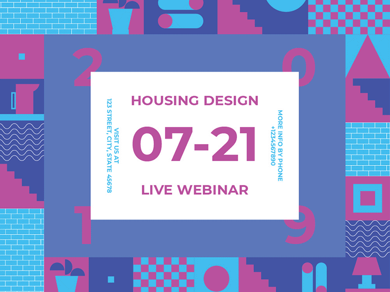 Housing Design Webinar | Modern and Creative Templates Suite banner editable flyer poster print promo social media
