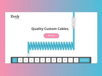 Keeblabs - Custom Keyboard Cables branding call to action flat keyboards mechanical keyboards ui ux vector web design