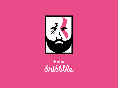 Hello Dribbble! Ft. Kratos adobe illustrator character debut flat god of war kratos
