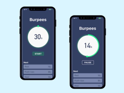 HIIT Workout Countdown - Daily UI 014 014 countdown timer workout app mobile ui daily ui