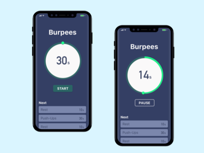 HIIT Workout Countdown - Daily UI 014 014 countdown daily ui mobile timer ui workout app