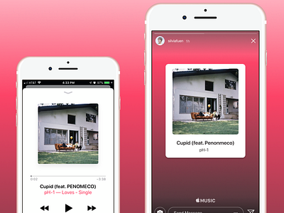 Apple Music Instagram Sharing - Daily UI 09 009 daily ui instagram stories social share