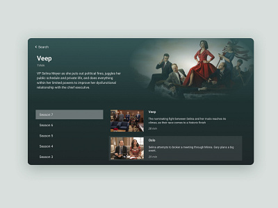 TV Series Overview - Daily UI 025 025 concept daily ui product design tv tv app ui