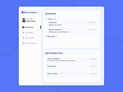 Patient Dashboard Preview dashboard health healthcare medical menu patient ui