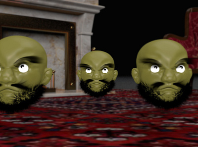 kashira 1.3 3d abstract animation anime art c4d character design cinema4d fireplace hair head lighting octane persian room sculpting sculpture spirited away