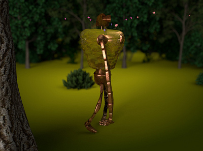 castle in the sky / robot 1.4 3d abstract ancient animation anime art c4d character cinema4d flowers lighting material metal moss motion octane rigging robot studioghibli walking