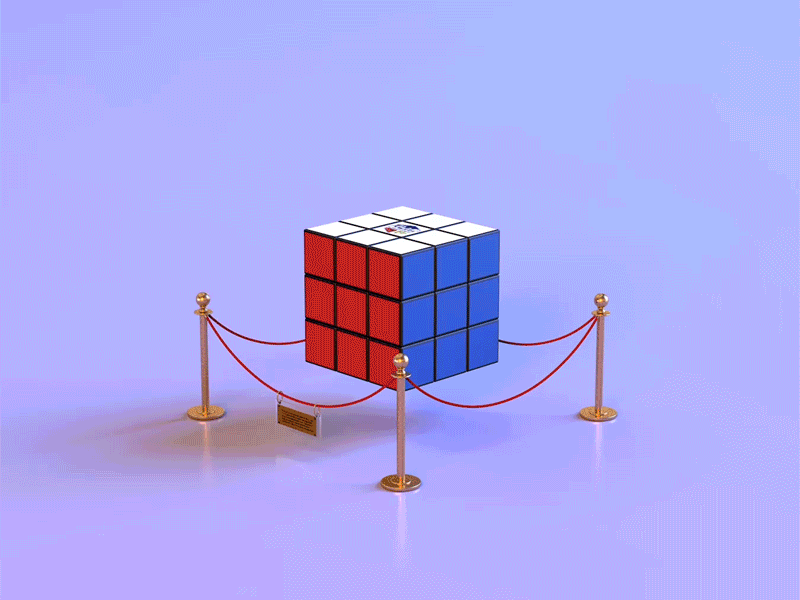 rubik's cube 1.1 3d 90s abstract branding c4d cinema4d design game identity lighting magic minimal motion octane puzzle render retro rubikscube toy vintage