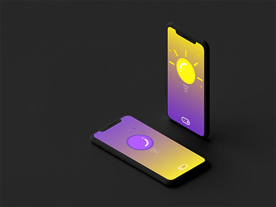 On/Off Switch app branding clean design flat icon identity illustration illustrator ios iphone 10 light lightbulb logo minimal mobile ui ux vector web