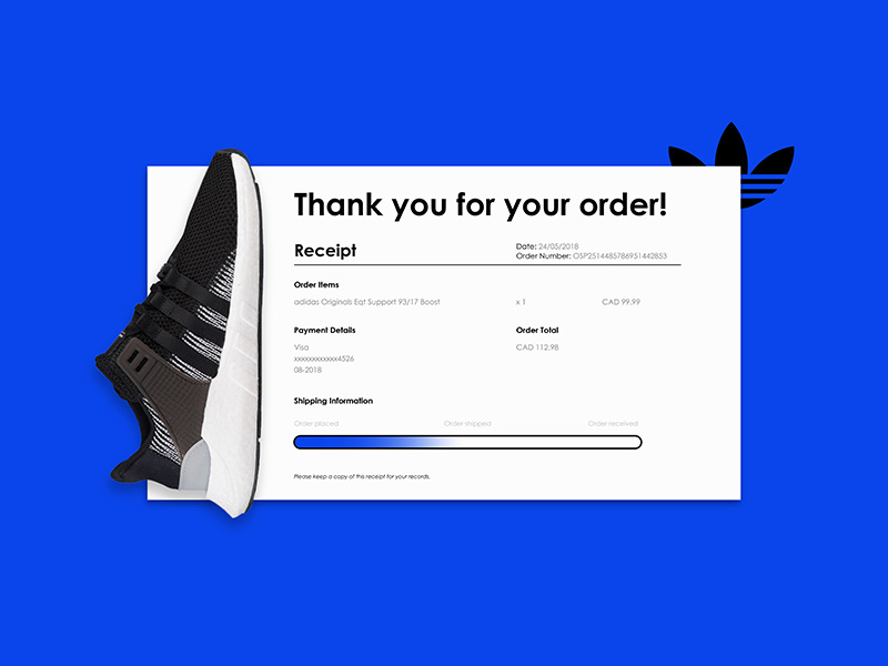 adidas email receipt
