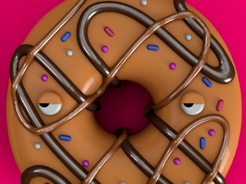 donut talk to me until I've had my morning coffee 1.3 minimal lighting octane modelling render texture material donut food design creative cinema4d c4d art abstract 3d