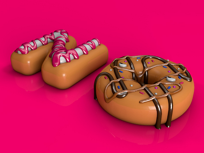 donut talk to me until I've had my morning coffee 1.4 3d abstract art c4d cinema4d creative design donut food lighting material minimal modelling octane render texture