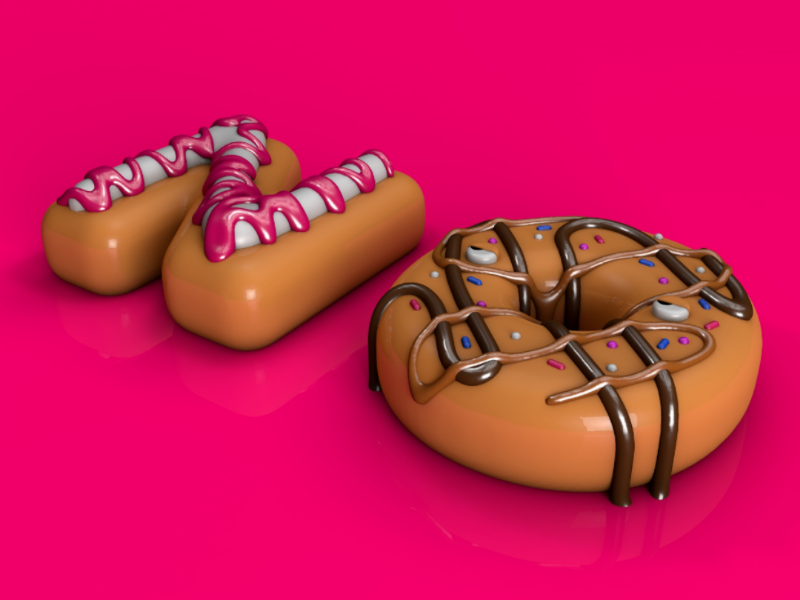 donut talk to me until I've had my morning coffee 1.4 minimal lighting octane modelling render texture material donut food design creative cinema4d c4d art abstract 3d
