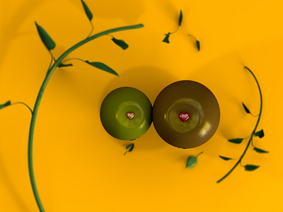 i love olive you 1.2 3d abstract art c4d cinema4d creative design donut food lighting material minimal modelling octane render texture