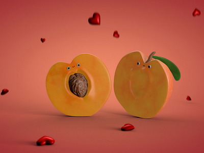 you've got a peach of my heart 1.1 3d abstract art c4d cinema4d creative design food lighting material minimal modelling octane peach render texture