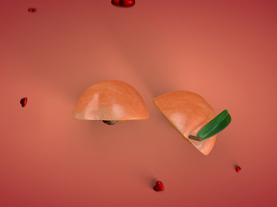 you've got a peach of my heart 1.2 3d abstract art c4d cinema4d creative design food lighting material minimal modelling octane peach render texture