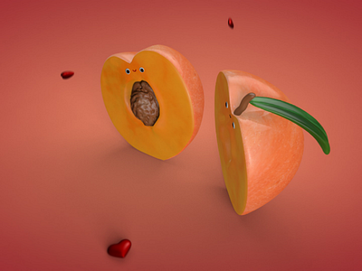 you've got a peach of my heart 1.3 3d abstract art c4d cinema4d creative design food lighting material minimal modelling octane peach render texture