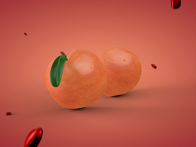 you've got a peach of my heart 1.4 3d abstract art c4d cinema4d creative design food lighting material minimal modelling octane peach render texture