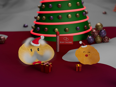 kris pringle & christmiss vickies 1.1 3d abstract art c4d christmas cinema4d creative design lighting material minimal modelling octane render texture winter