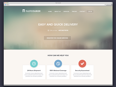 Website for a courier company courier flat interface ui ux web website