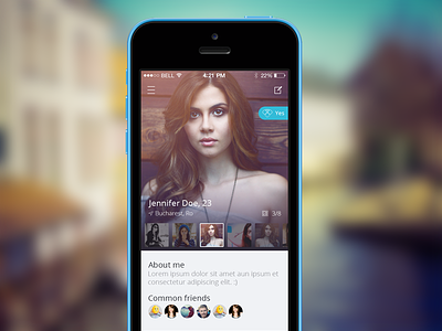 User Profile avatar dating app iphone profile ui user interface