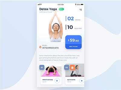 Yoga Plan app design ios mobile plan ui ux