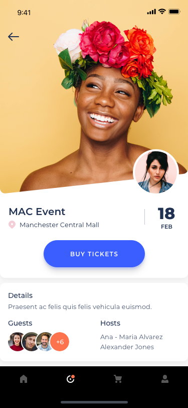 Events App by Andreea Nicolaescu on Dribbble