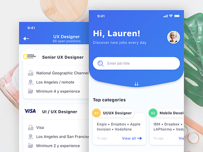 Jobs App app design ios job app jobs search ui user interface ux