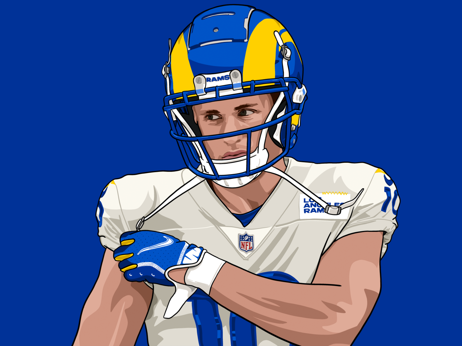 Download Cooper Kupp NFL LA Rams Number 1 Wallpaper