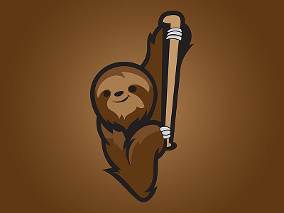 Sloth Logo [Hello Dribbble] animal baseball bat logo sloth sports