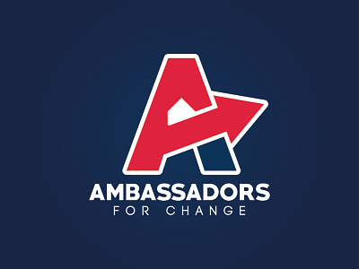 Ambassadors For Change a ambassadors arrow base change design home letter logo milb plate sports