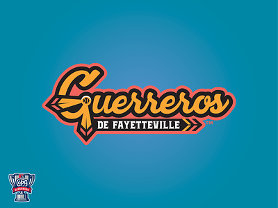 Guerreros de Fayetteville Wordmark baseball copa design fayetteville guerreros logo milb sports