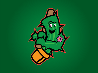 Cactus Logo baseball cactus flower logo sports