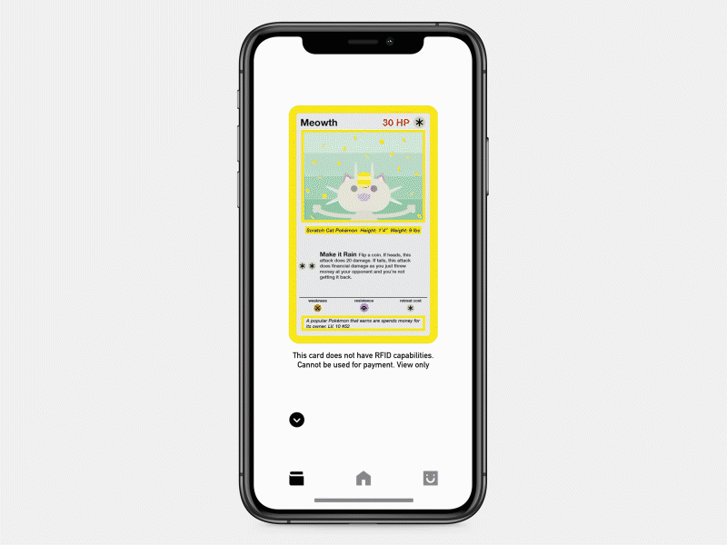 Undigital Wallet animation app application card interaction interaction design meowth pokemon wallet