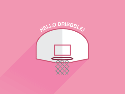 Hello Dribbble! animation basketball debut first shot gif illustration