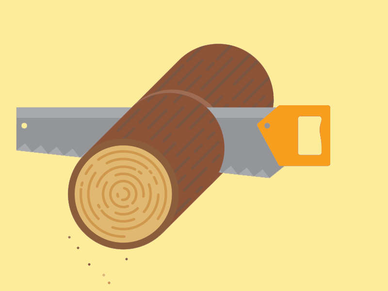 Sawing logs animation illustration log saw wood