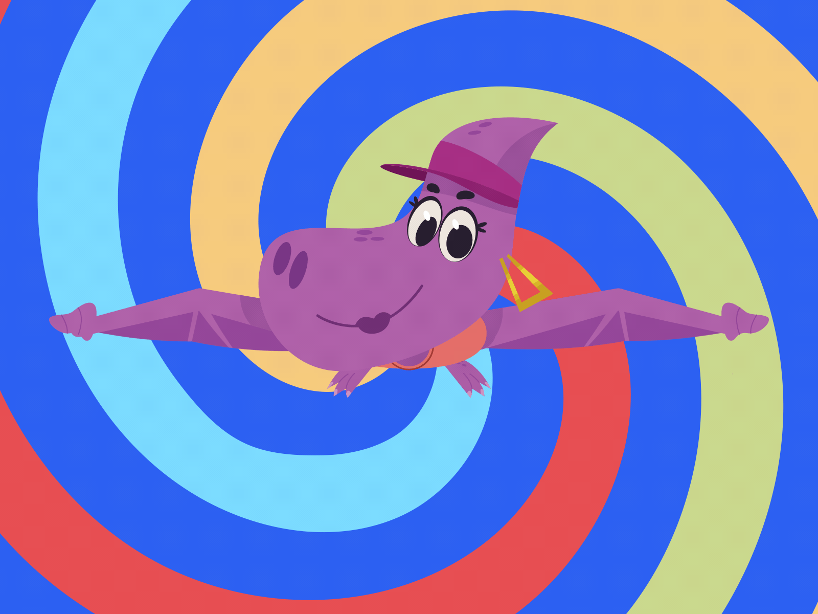 Hypno Dino animation branding character design dino dinosaur fly girl hypno illustration loop motion motion graphic motionstory