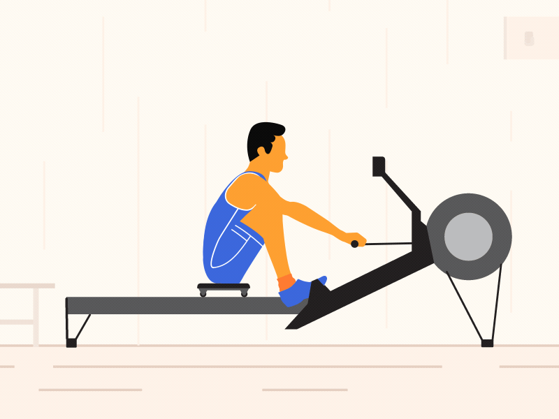 Rowing Machine animation character machine motionstory rowing workout