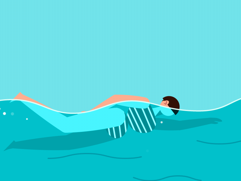 Swimming Loop animation character design girl illustration loop motion motionstory ocean swimming vector water