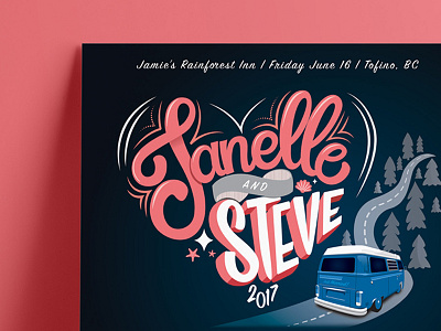 Janelle & Steve | Music Festival Poster hand drawn hand lettering lettering music festival poster tofino vancouver vector wedding