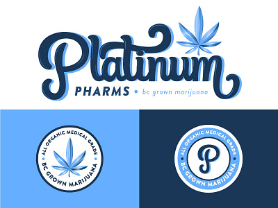 Platinum Pharms Logo british columbia canada hand lettering illustration lettering logo marijuana vancouver vector weed